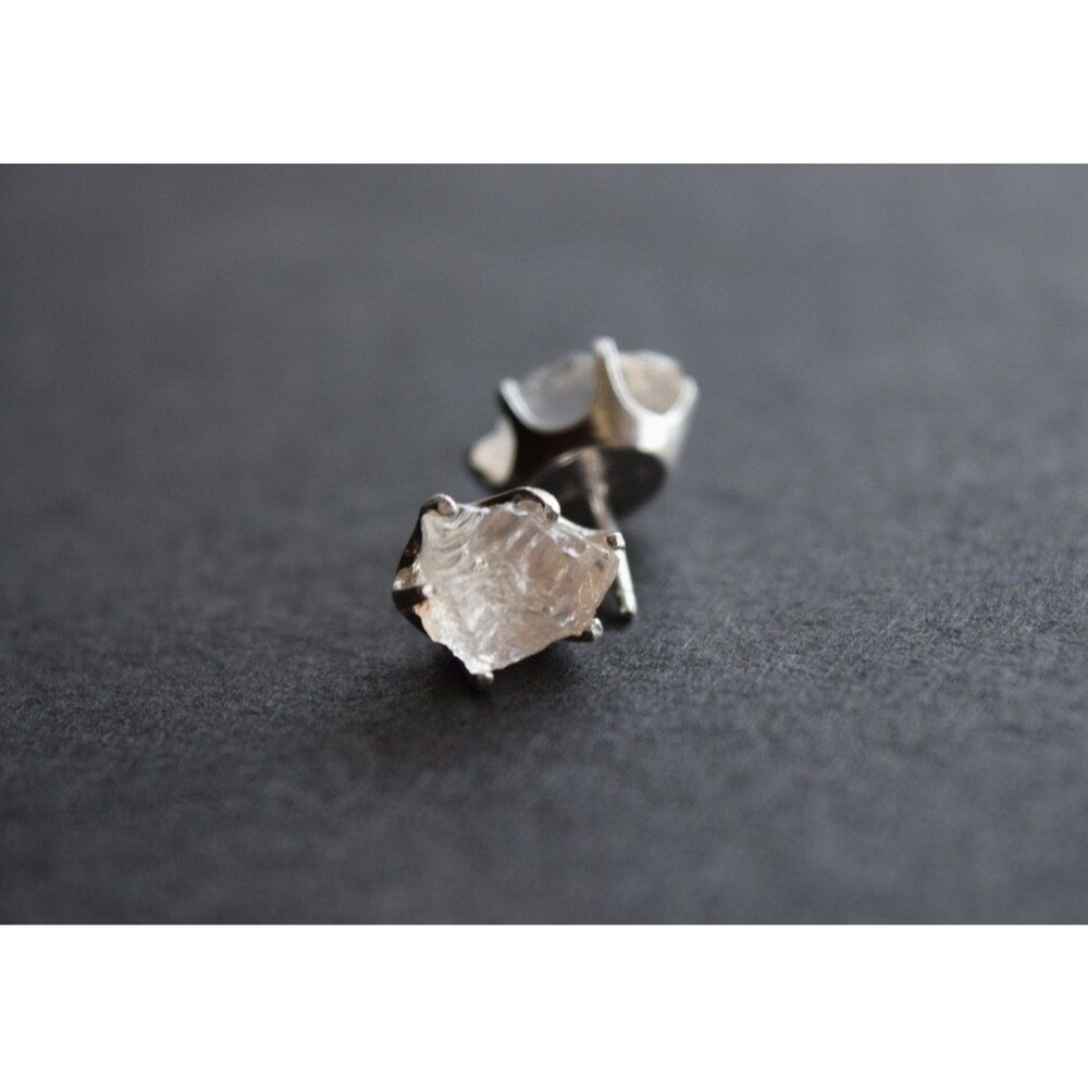 Raw Diamond Earrings, Rough Diamond Earring, Natural Diamond Earring, Wedding Ea